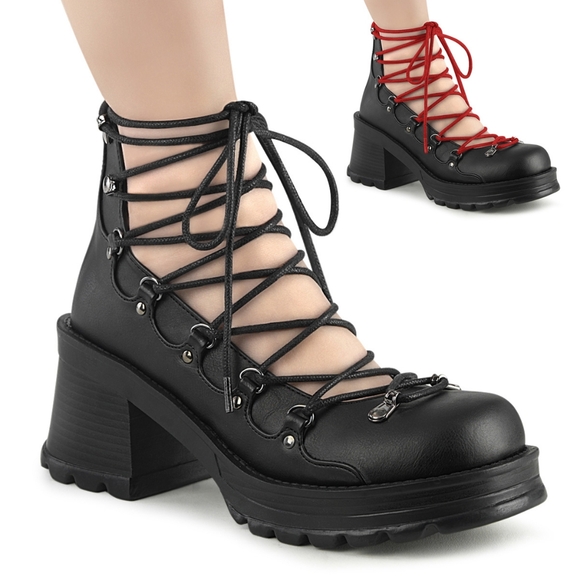 Whimsigoth Platform Lace Up Ankle Shoes Alt Goth - Picture 2 of 6